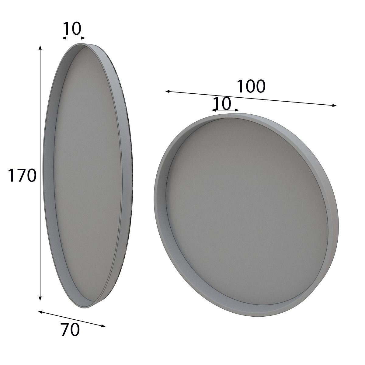 Espejo circular metálico 58528