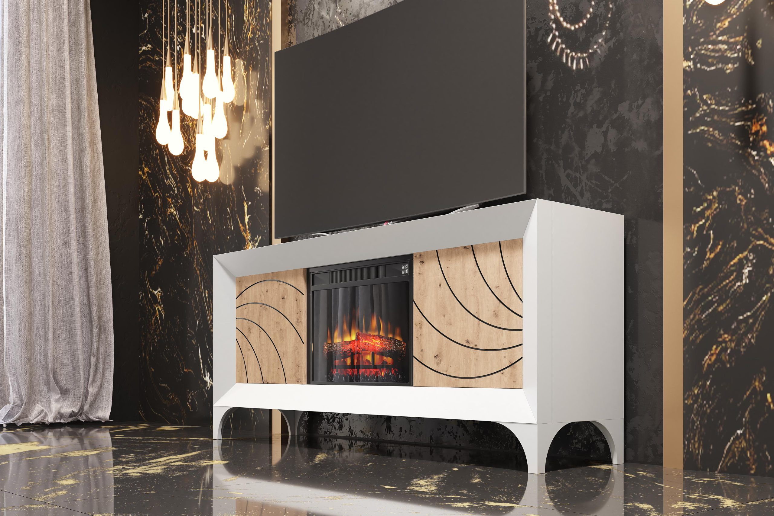 Mueble TV chimenea de diseño CH11 - Franco Furniture