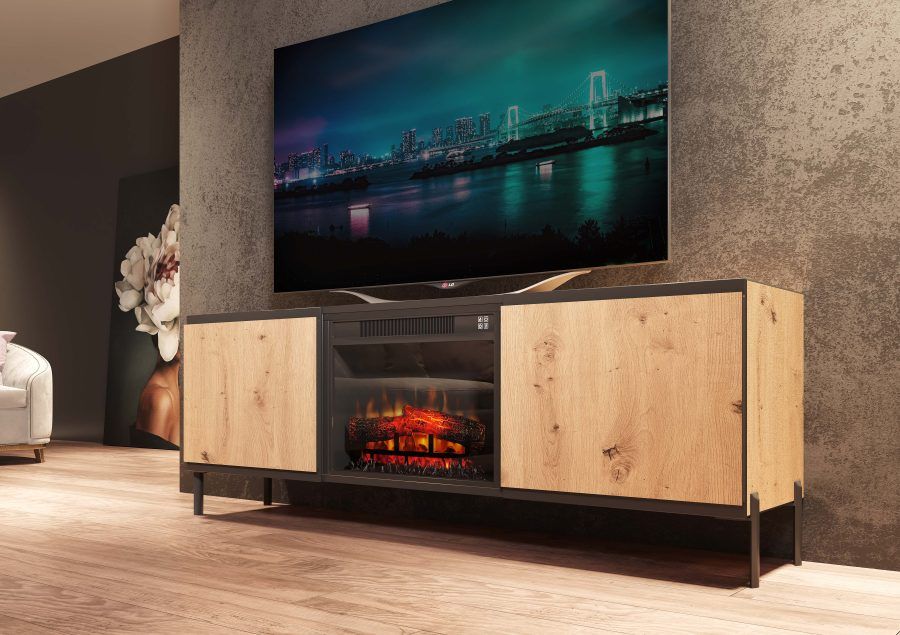 TV cabinet with fireplace CH04