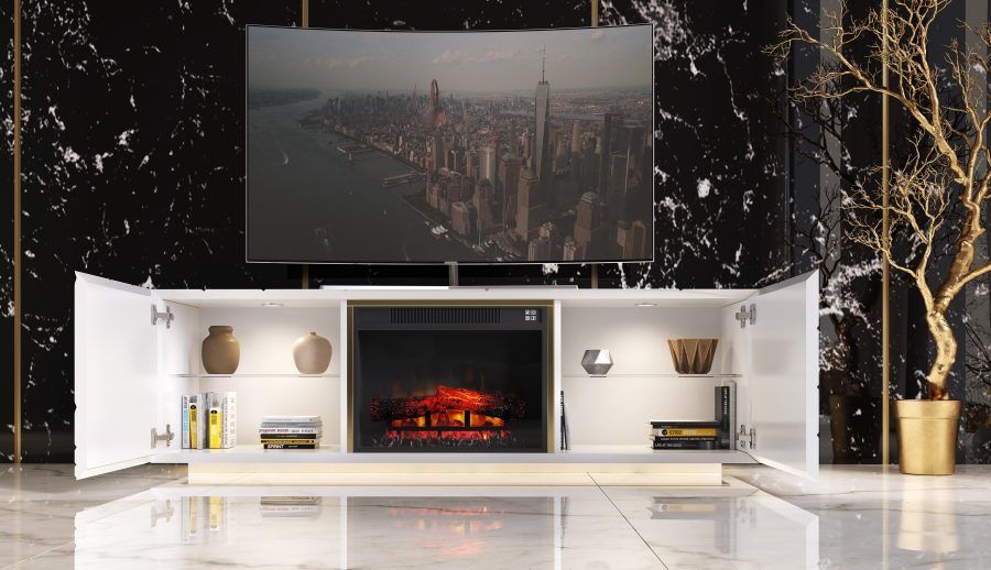 Design fireplace TV cabinet