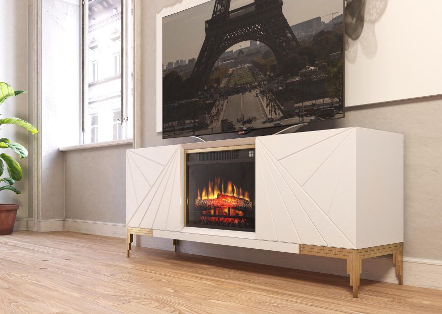 Elegant fireplace TV cabinet