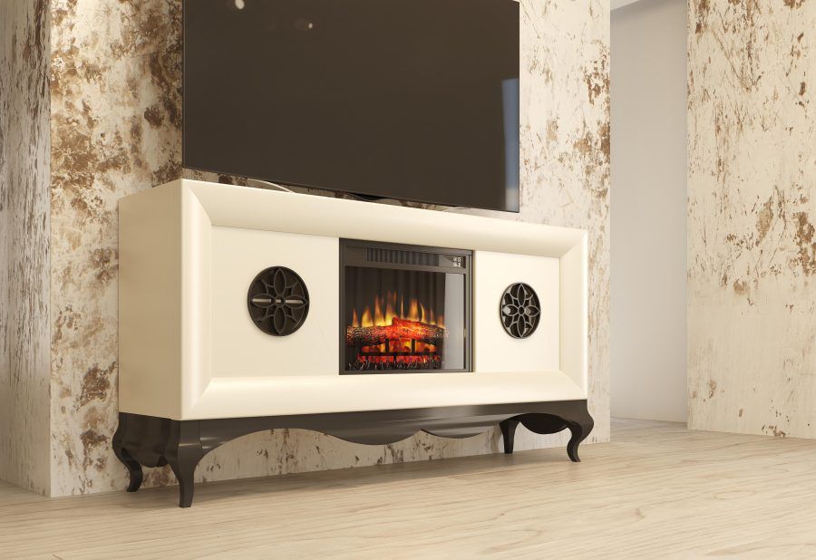 Elegant fireplace TV cabinet