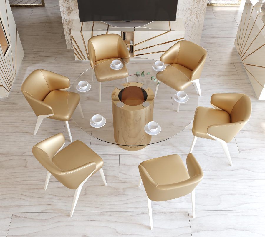 Round Dining Table 01 Gold01